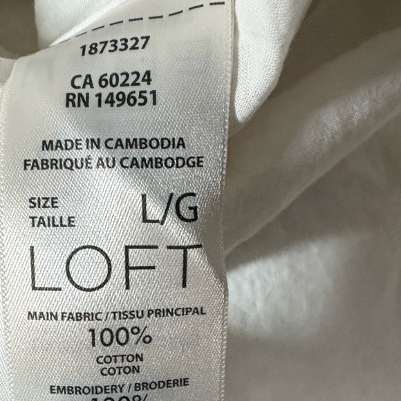 LOFT White Eyelet Sleeveless Henley Top - Picture 5 of 5